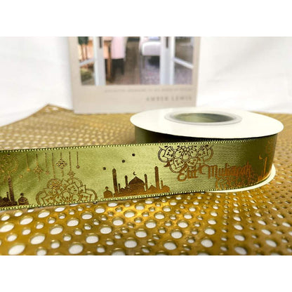 PTA10 LEBARAN IDUL FITRI Pita Kado 2,5cm 20 YARD / Pita Dekorasi Buket