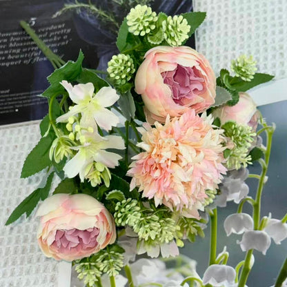 Bouquet bunga BKT 1038 RANUNCULUS 6Cbg Bunga Peony Artifisial Dekorasi Hiasan Seserahan Buket Palsu
