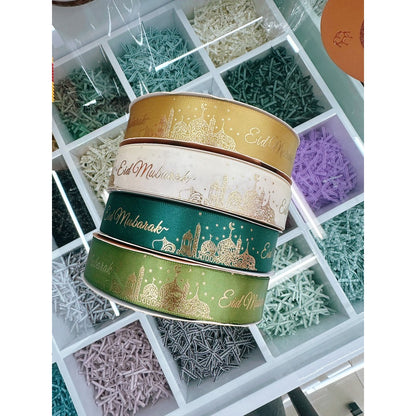 PTA10 LEBARAN IDUL FITRI Pita Kado 2,5cm 20 YARD / Pita Dekorasi Buket