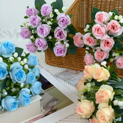 Bouquet bunga BKT 1040 MONDEU (x10) 5Cbg Bunga Rose Artifisial Dekorasi Hiasan Seserahan Buket Palsu