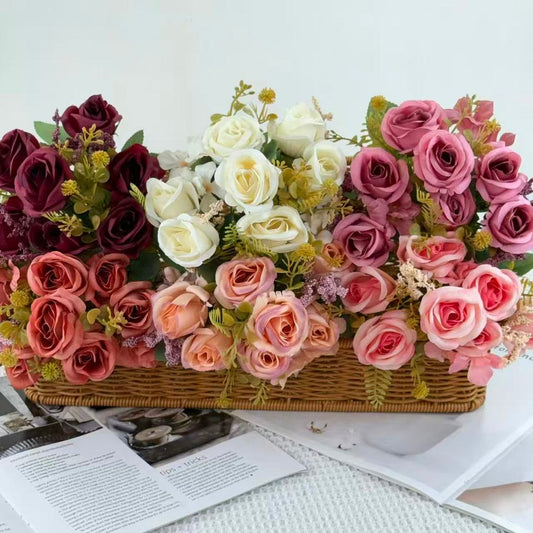 Bouquet bunga BKT 1039 TTEOL (x7) 7Cbg Bunga Rose Artifisial Dekorasi Hiasan Seserahan Buket Palsu