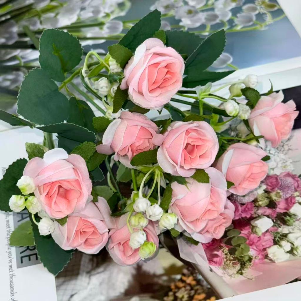 Bouquet bunga BKT 1040 MONDEU (x10) 5Cbg Bunga Rose Artifisial Dekorasi Hiasan Seserahan Buket Palsu