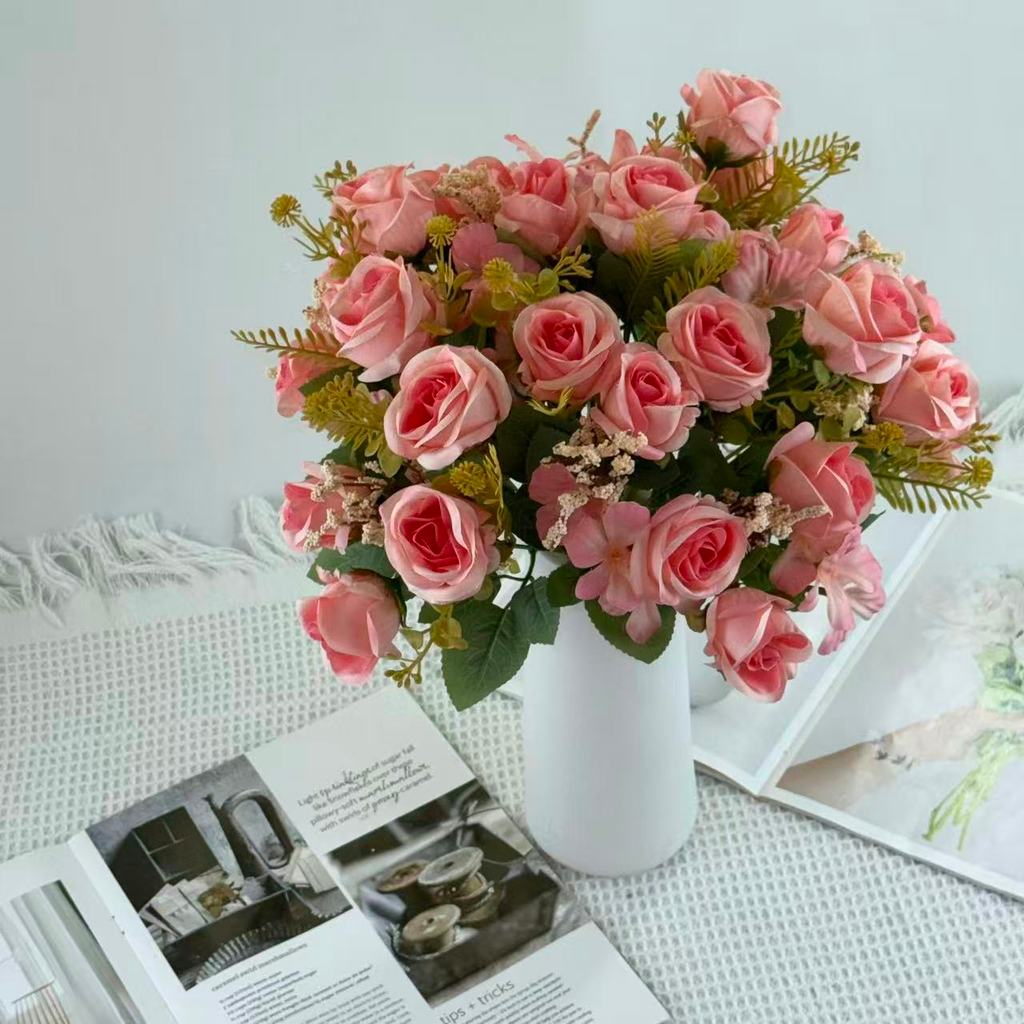 Bouquet bunga BKT 1039 TTEOL (x7) 7Cbg Bunga Rose Artifisial Dekorasi Hiasan Seserahan Buket Palsu