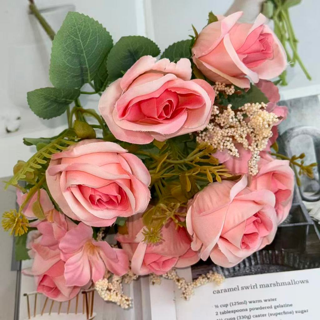 Bouquet bunga BKT 1039 TTEOL (x7) 7Cbg Bunga Rose Artifisial Dekorasi Hiasan Seserahan Buket Palsu