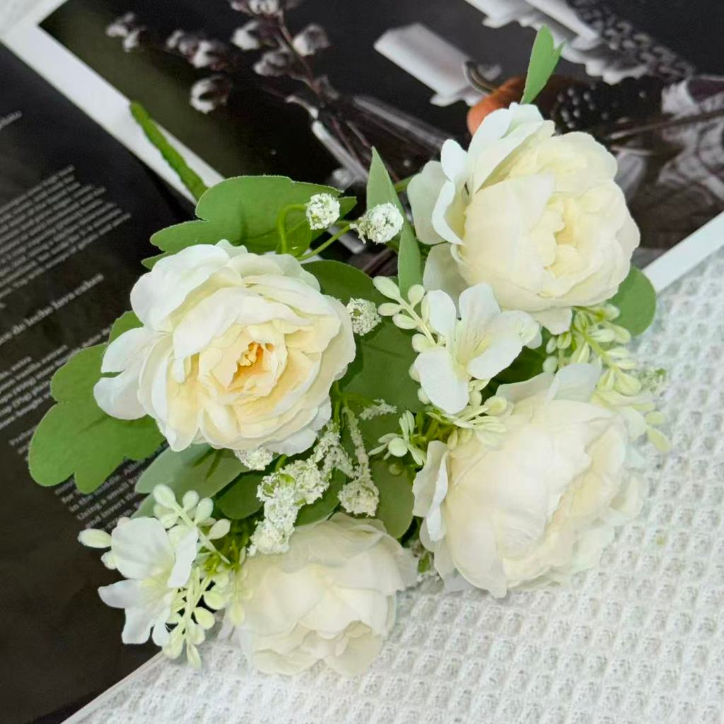 Bouquet bunga BKT 1041 MOLAN (x5) 5Cbg Bunga Peony Artifisial Dekorasi Hiasan Seserahan Buket Palsu