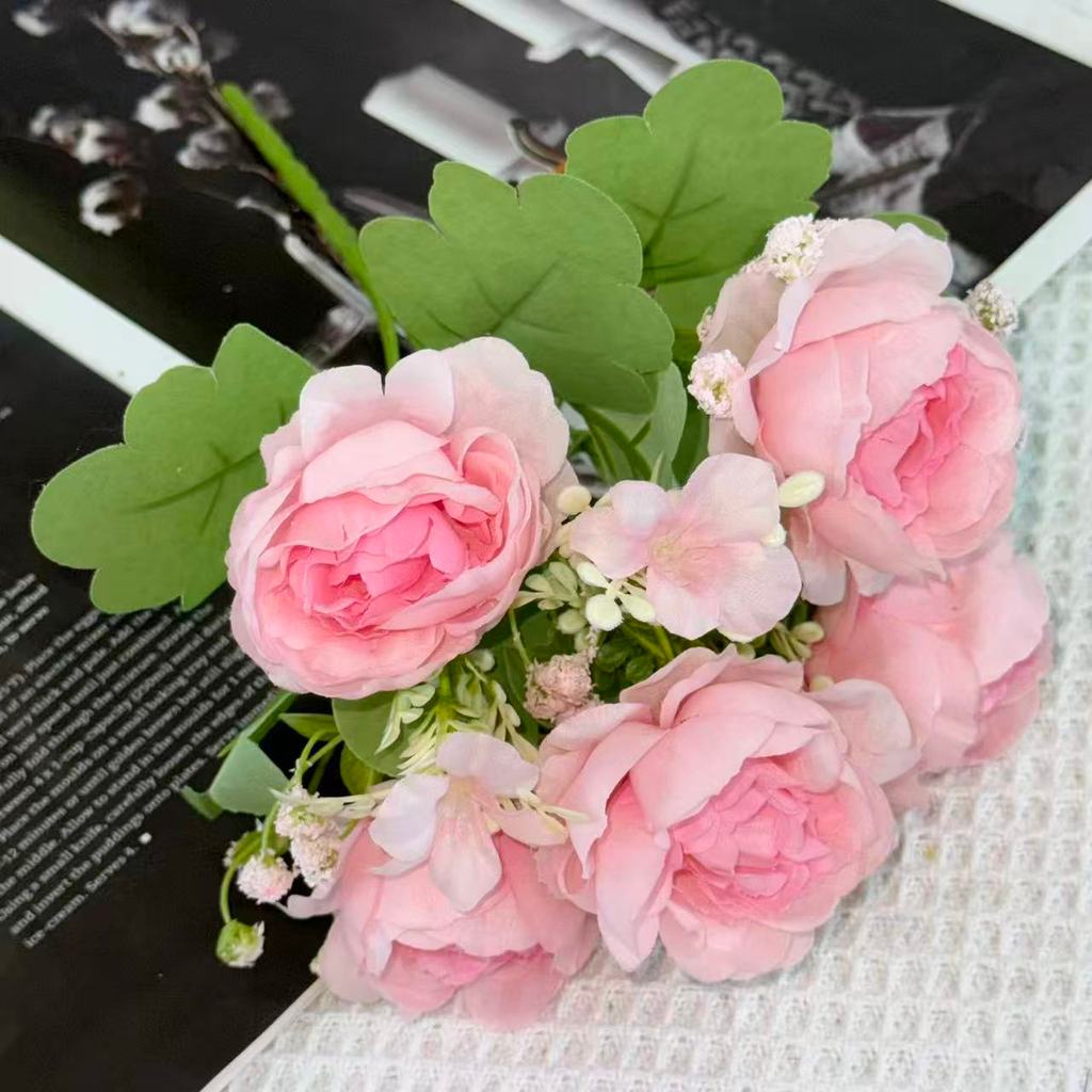 Bouquet bunga BKT 1041 MOLAN (x5) 5Cbg Bunga Peony Artifisial Dekorasi Hiasan Seserahan Buket Palsu