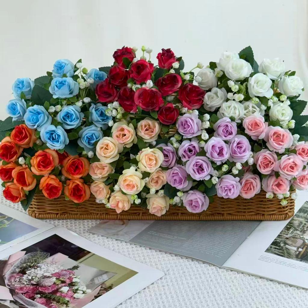 Bouquet bunga BKT 1040 MONDEU (x10) 5Cbg Bunga Rose Artifisial Dekorasi Hiasan Seserahan Buket Palsu