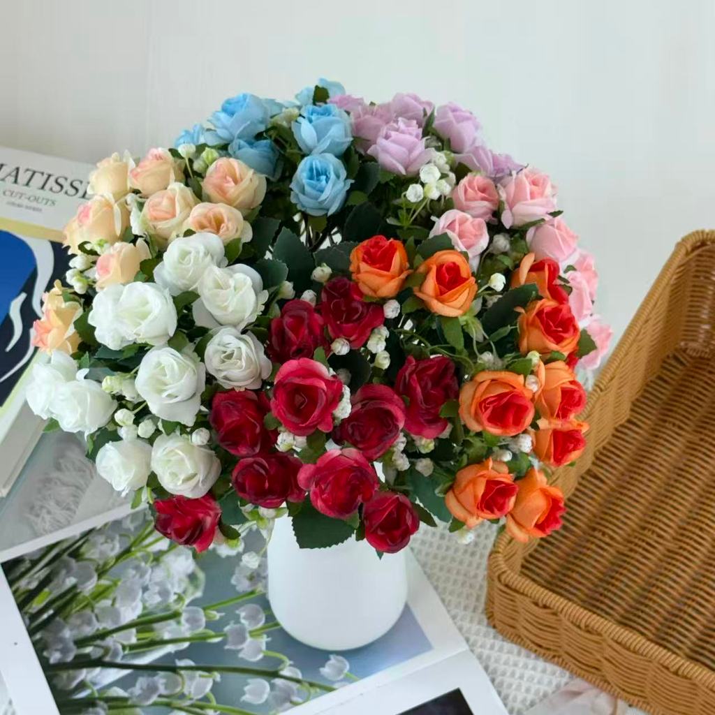 Bouquet bunga BKT 1040 MONDEU (x10) 5Cbg Bunga Rose Artifisial Dekorasi Hiasan Seserahan Buket Palsu