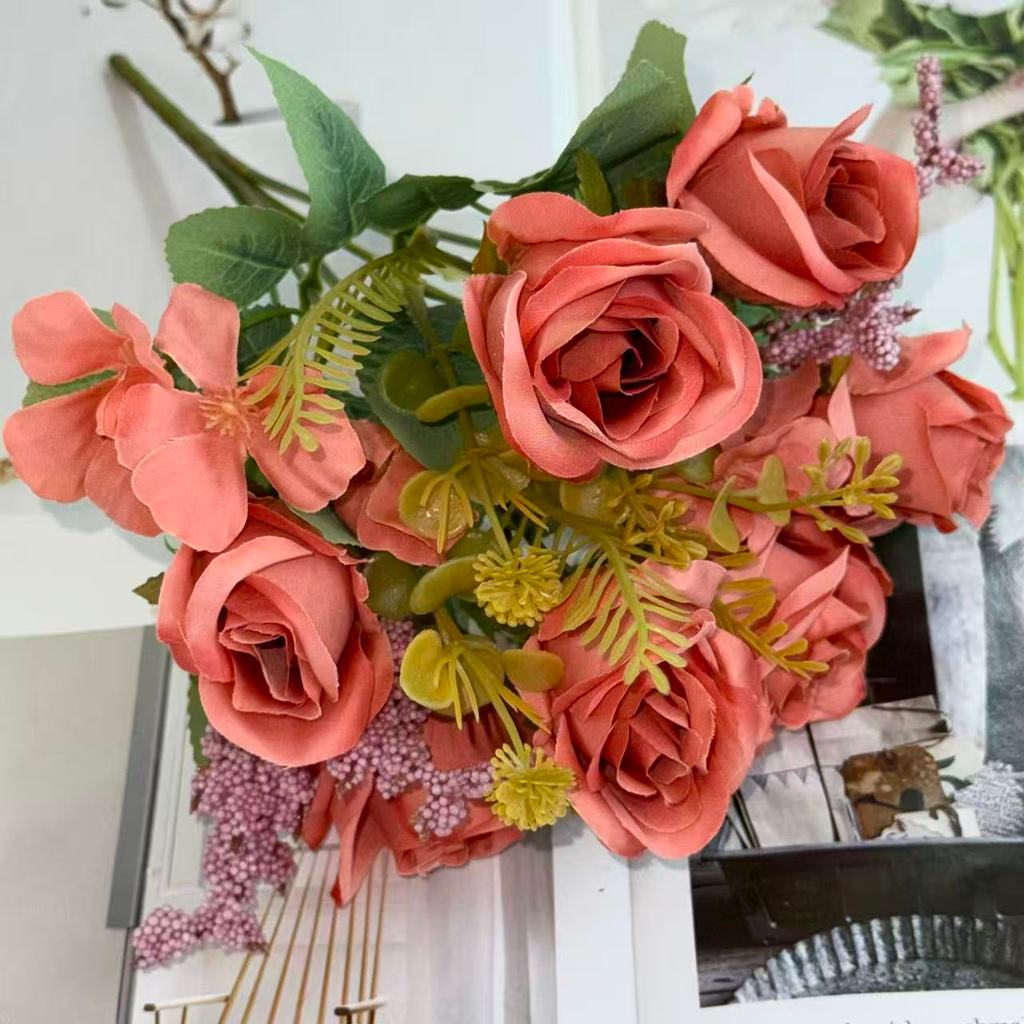 Bouquet bunga BKT 1039 TTEOL (x7) 7Cbg Bunga Rose Artifisial Dekorasi Hiasan Seserahan Buket Palsu