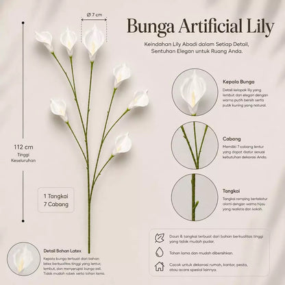 Bouquet C110 CALLA-7HD (x7) Lily Artifisial Dekorasi Tanaman