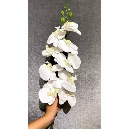 3D NEW Orchid 105cm Bunga Anggrek  Latex Premium Tebal Orchid Flower Real Touch 9 Kuntum