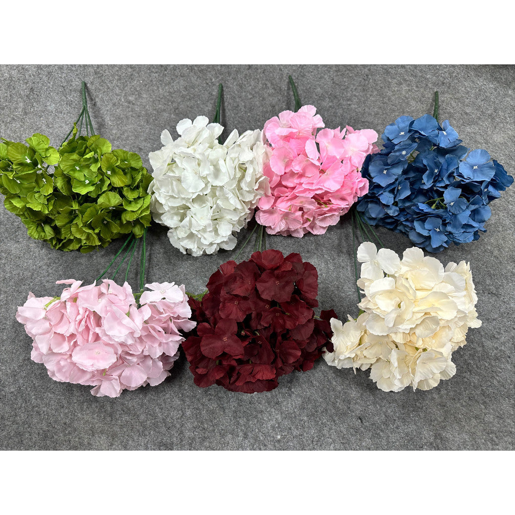 HYDRA X5 52cm Bunga Hydrangeas Bouquet/Bunga Palsu Tanaman Dekorasi Rumah