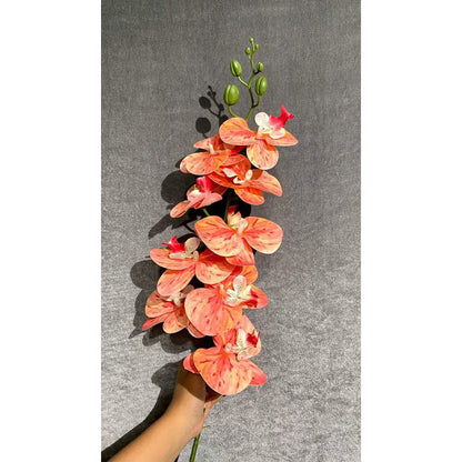 3D NEW Orchid 105cm Bunga Anggrek  Latex Premium Tebal Orchid Flower Real Touch 9 Kuntum