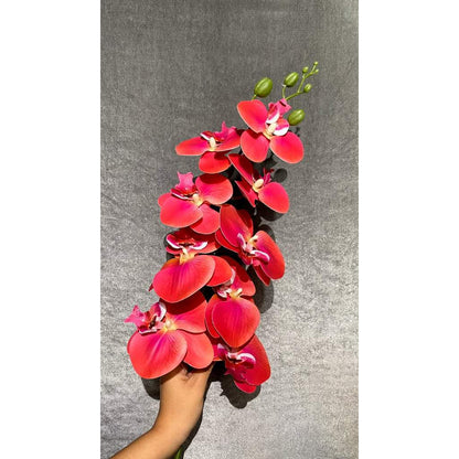 3D NEW Orchid 105cm Bunga Anggrek  Latex Premium Tebal Orchid Flower Real Touch 9 Kuntum