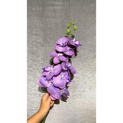 3D NEW Orchid 105cm Bunga Anggrek  Latex Premium Tebal Orchid Flower Real Touch 9 Kuntum