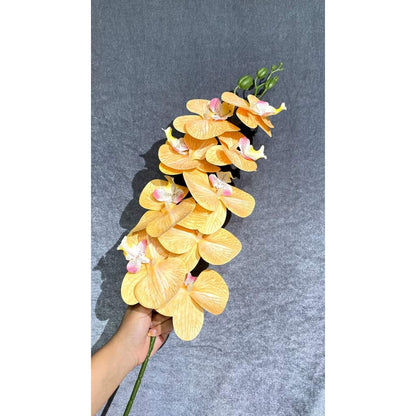 3D NEW Orchid 105cm Bunga Anggrek  Latex Premium Tebal Orchid Flower Real Touch 9 Kuntum