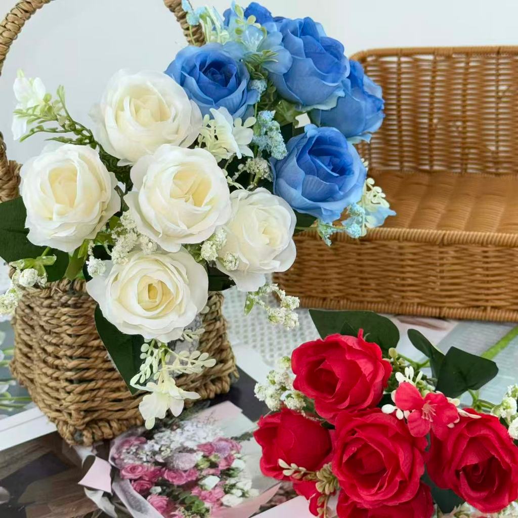 Bouquet bunga BKT 1042 LANROS (x6) 5Cbg Bunga Rose Artifisial Dekorasi Hiasan Seserahan Buket Palsu