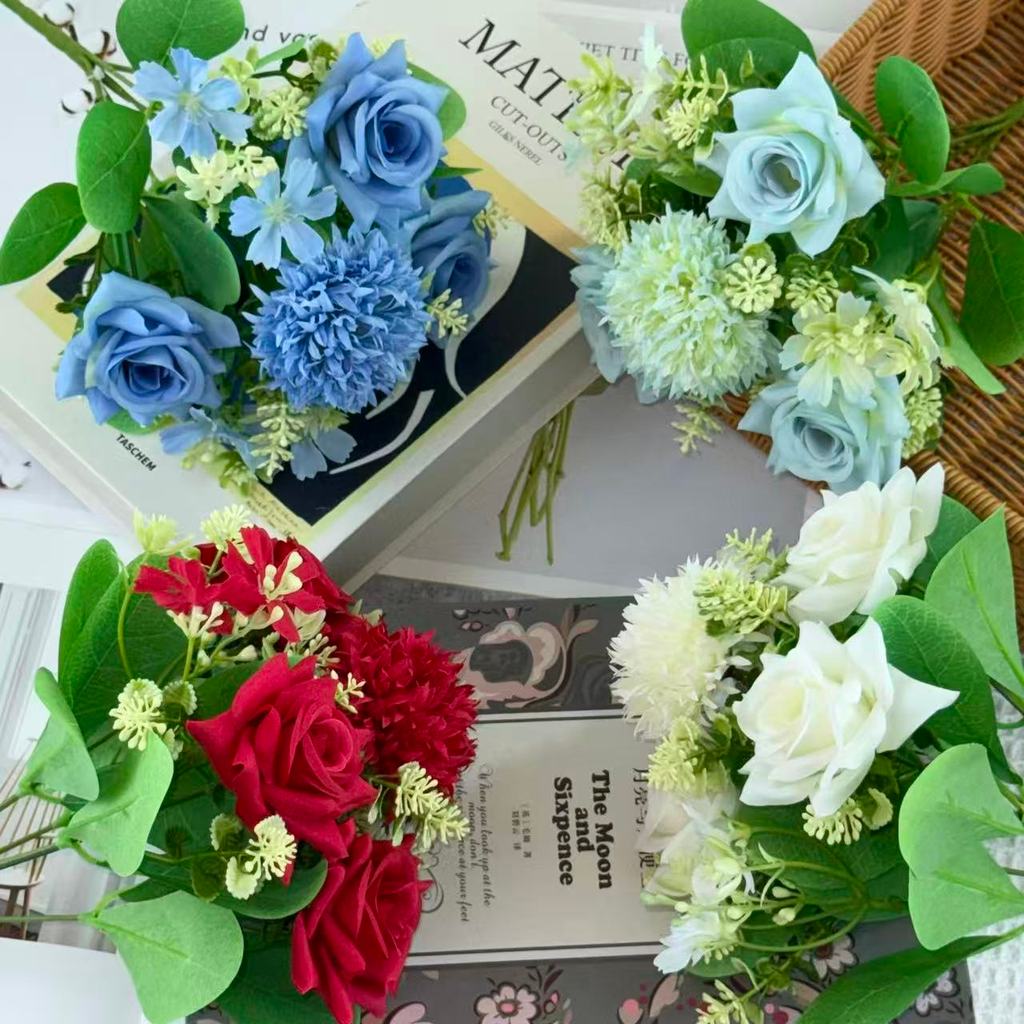 Bouquet bunga BKT 1044 RAZU (x5) 5Cbg Bunga Mawar Artifisial Dekorasi Hiasan Seserahan Buket Palsu
