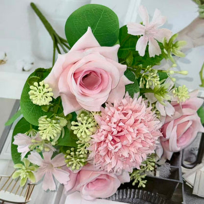 Bouquet bunga BKT 1044 RAZU (x5) 5Cbg Bunga Mawar Artifisial Dekorasi Hiasan Seserahan Buket Palsu