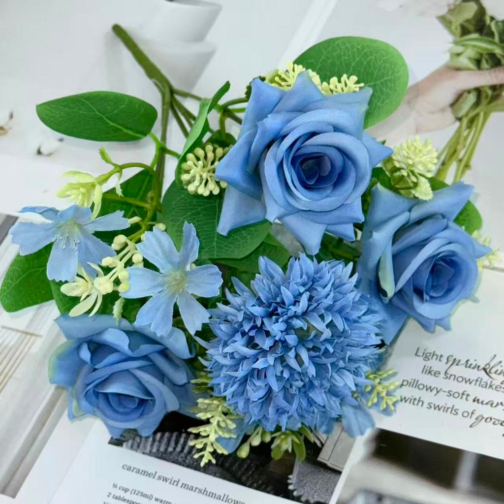 Bouquet bunga BKT 1044 RAZU (x5) 5Cbg Bunga Mawar Artifisial Dekorasi Hiasan Seserahan Buket Palsu