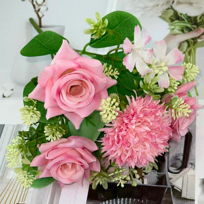 Bouquet bunga BKT 1044 RAZU (x5) 5Cbg Bunga Mawar Artifisial Dekorasi Hiasan Seserahan Buket Palsu