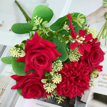 Bouquet bunga BKT 1044 RAZU (x5) 5Cbg Bunga Mawar Artifisial Dekorasi Hiasan Seserahan Buket Palsu
