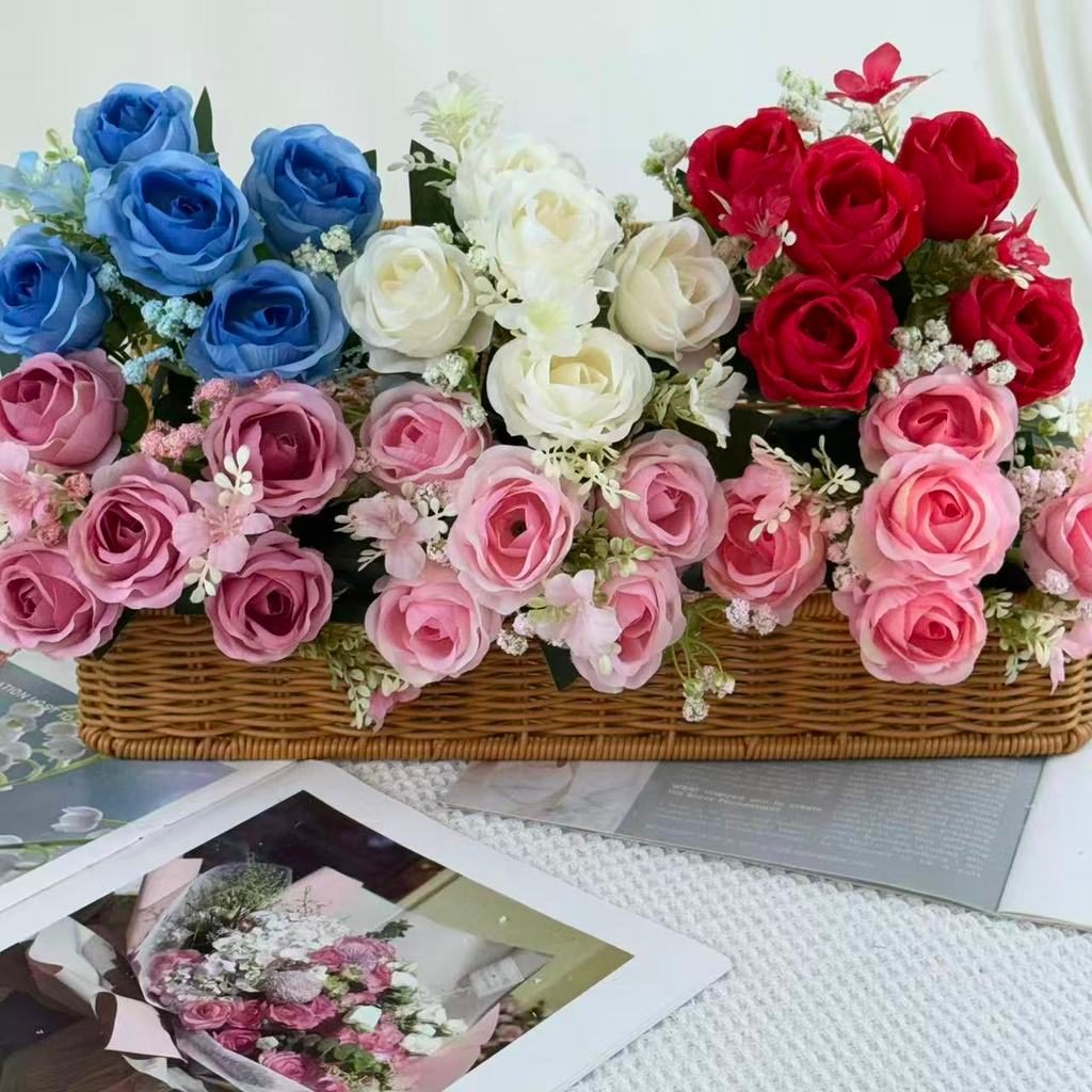 Bouquet bunga BKT 1042 LANROS (x6) 5Cbg Bunga Rose Artifisial Dekorasi Hiasan Seserahan Buket Palsu