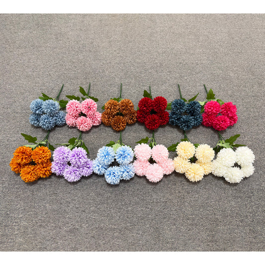 Bouquet bunga P131 QQ (x5) BOLA POMPOM KRISAN Artifisial Dekorasi Tanaman