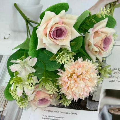 Bouquet bunga BKT 1044 RAZU (x5) 5Cbg Bunga Mawar Artifisial Dekorasi Hiasan Seserahan Buket Palsu