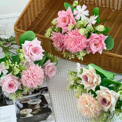 Bouquet bunga BKT 1044 RAZU (x5) 5Cbg Bunga Mawar Artifisial Dekorasi Hiasan Seserahan Buket Palsu